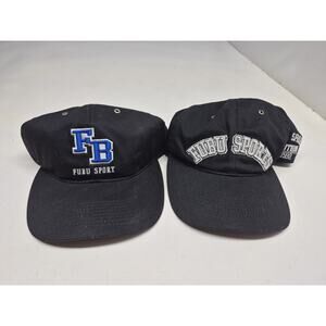 Vintage Fubu Sports Black Hat Lot Of 2 Y2K